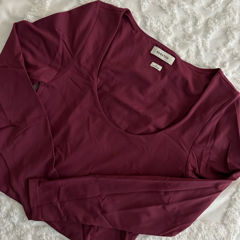 Aritzia Deep Burgundy Crop Top